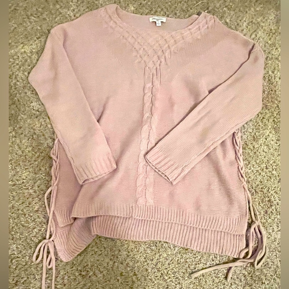 Blush pink sweater with side ties